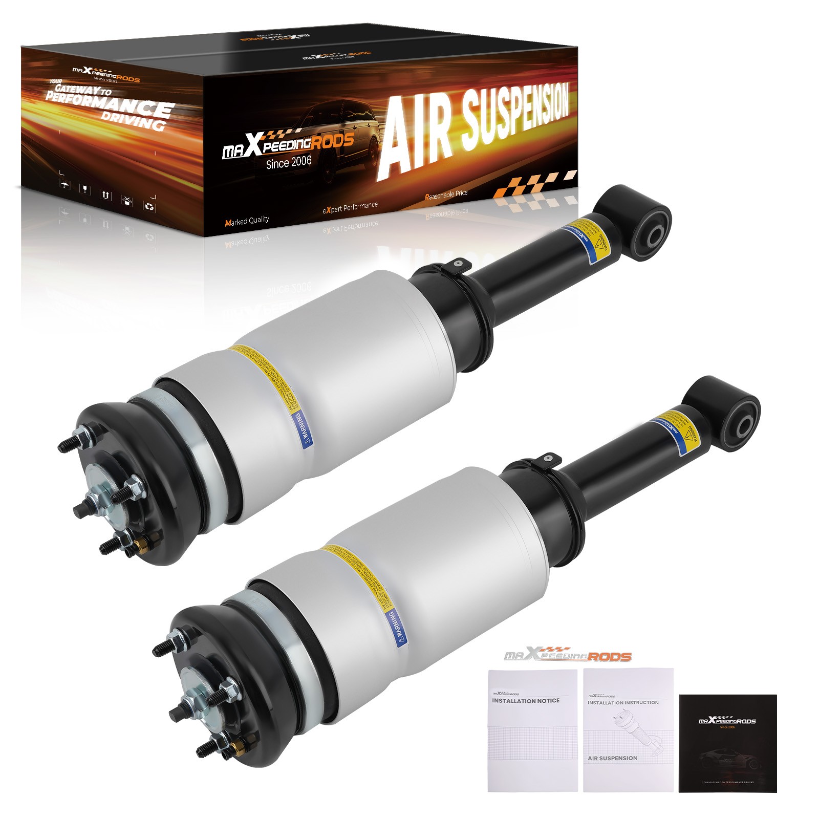 Direct-Fit 2X Front Air Suspension Struts Compatible with Land Rover Range Rover Sport LR3 LR4 LR013930